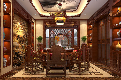 普洱温馨雅致的古典中式家庭装修设计效果图